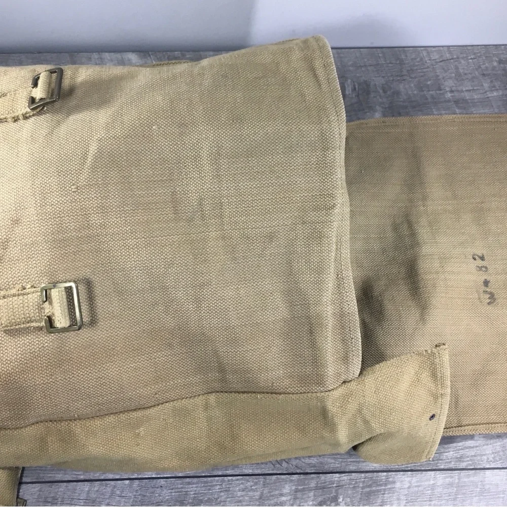 Vintage WWII WW2 Era Army Canvas Rucksack Backpack Field Military British Pack